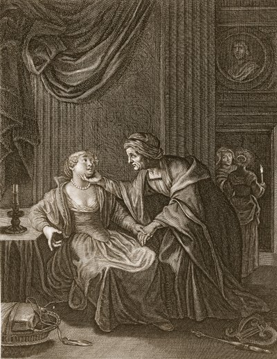 Leucothoe seducida por Apolo en la forma de Eurínome, 1731 de Bernard Picart